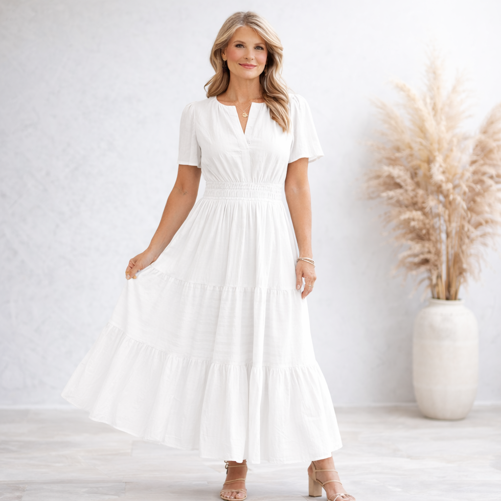 Boho V-Neck Maxi Dress with Pockets