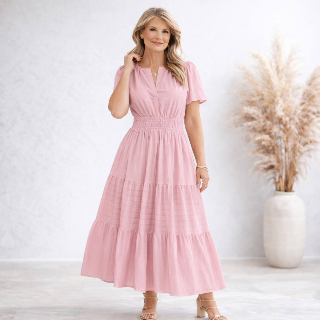 Boho V-Neck Maxi Dress with Pockets